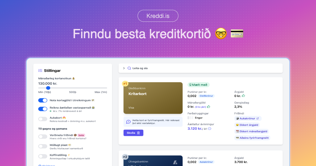 Kreddi - Kreditkort